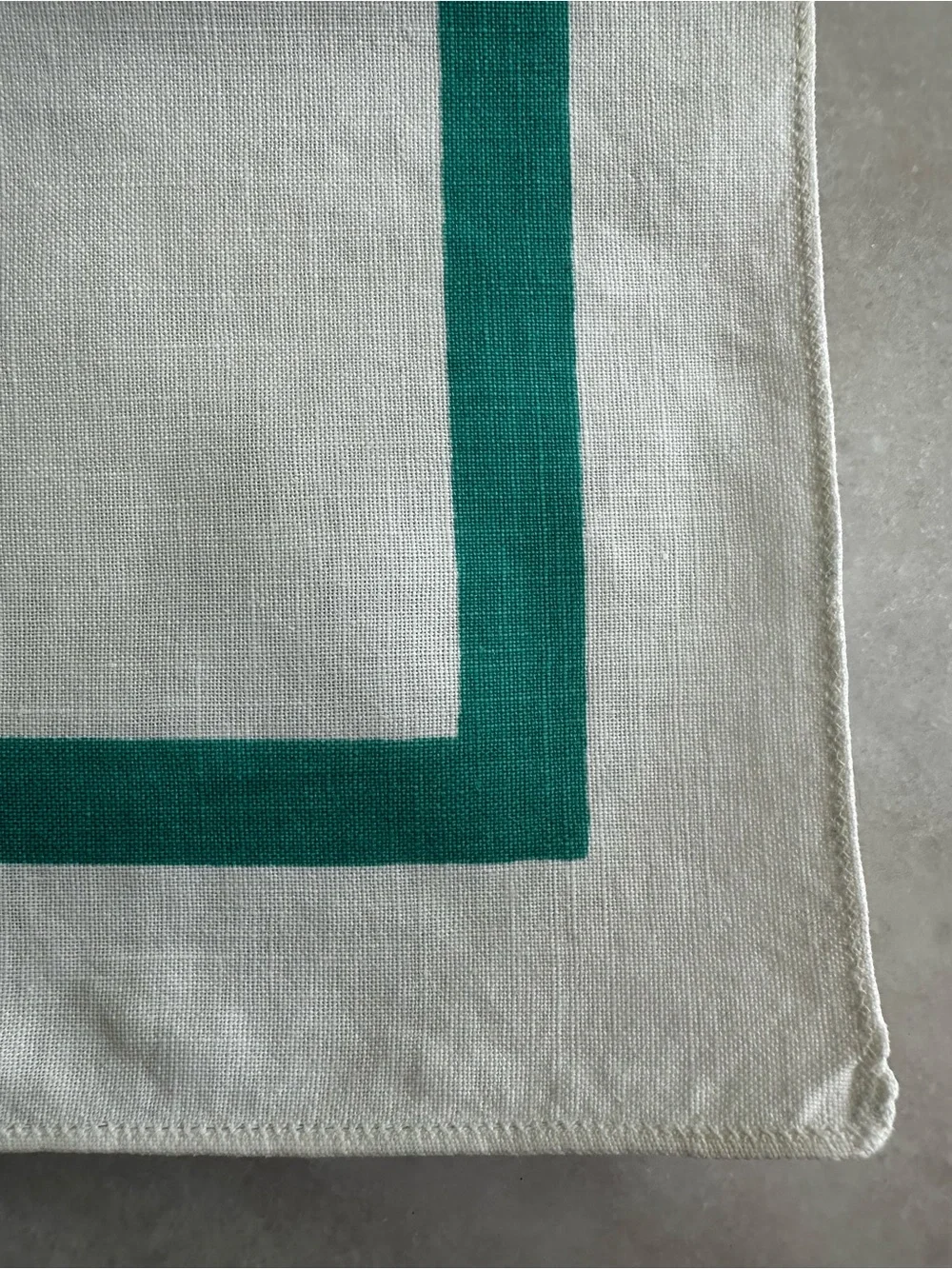 Vintage Cotton Napkins with Teal Border (4)